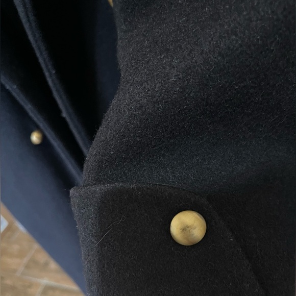 Worthington Black Wool Button Front Long Length Vintage Coat - Picture 5 of 6